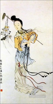 Qi Baishi Painting - Qi Baishi little girl old China ink